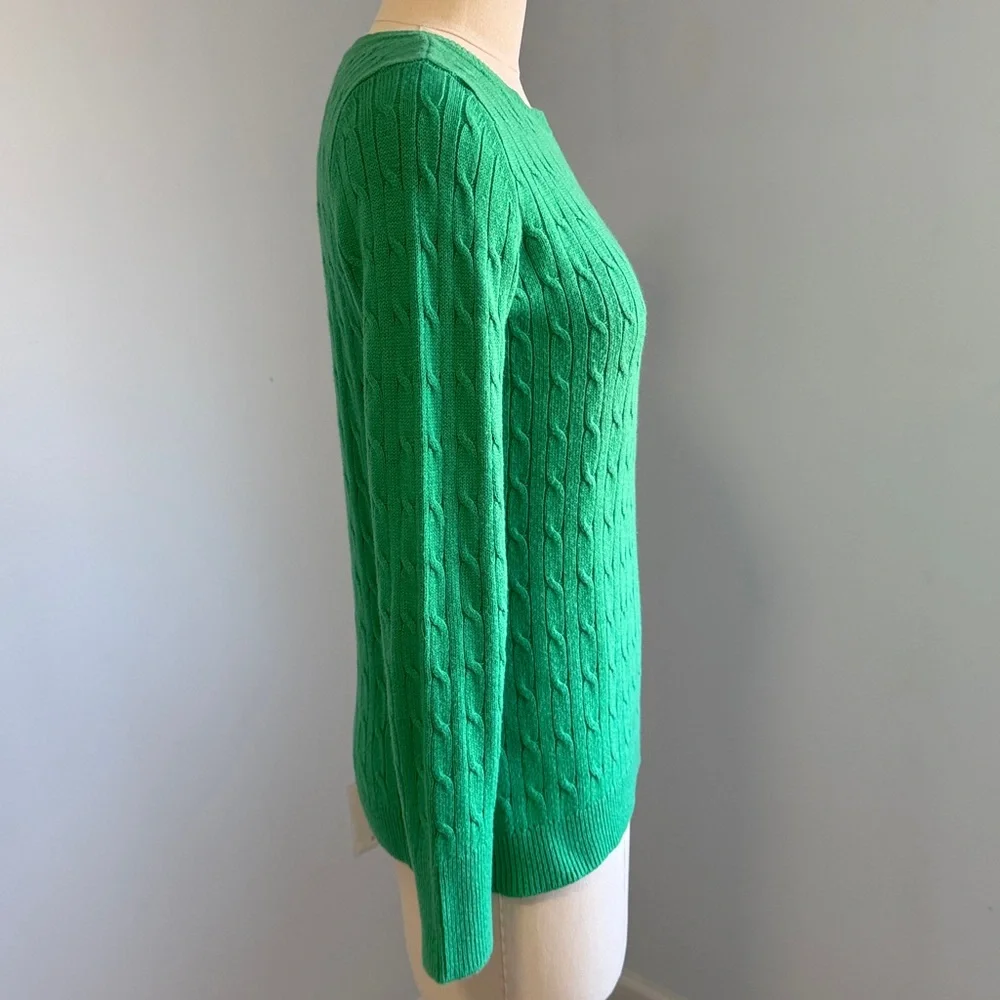 Talbots Green Cable Knit Sweater SZ Small. - Picture 12 of 13